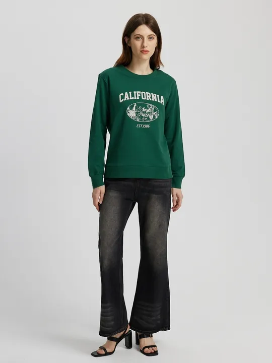 100% Cotton Printed Pullover Sweatshirt