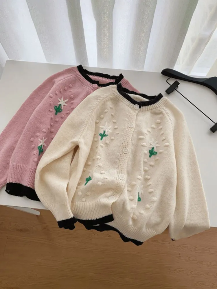 3D Embroidery Knit Cardigan