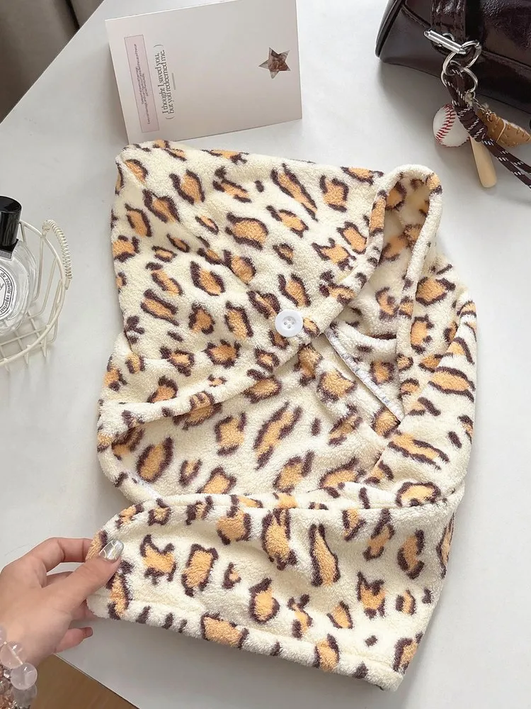 Leopard print Hair Towel