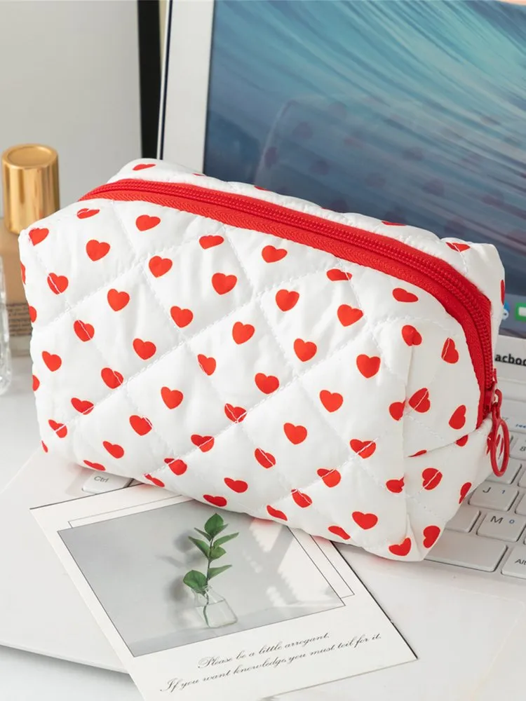 Heart&Decorative Stitch Makeup Bag