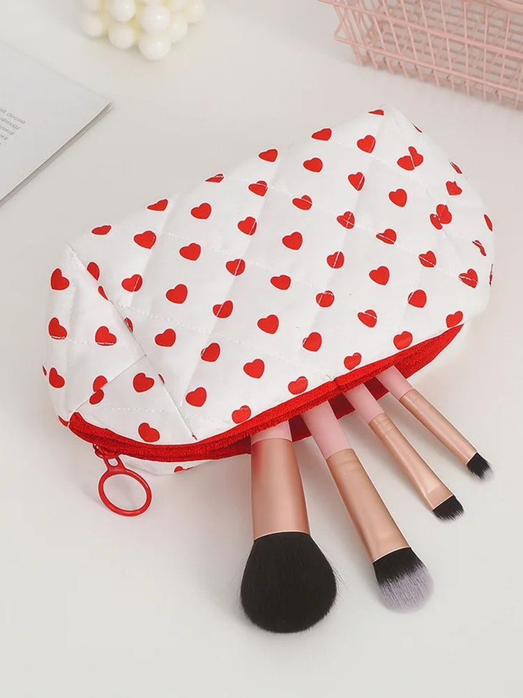 Heart&Decorative Stitch Makeup Bag