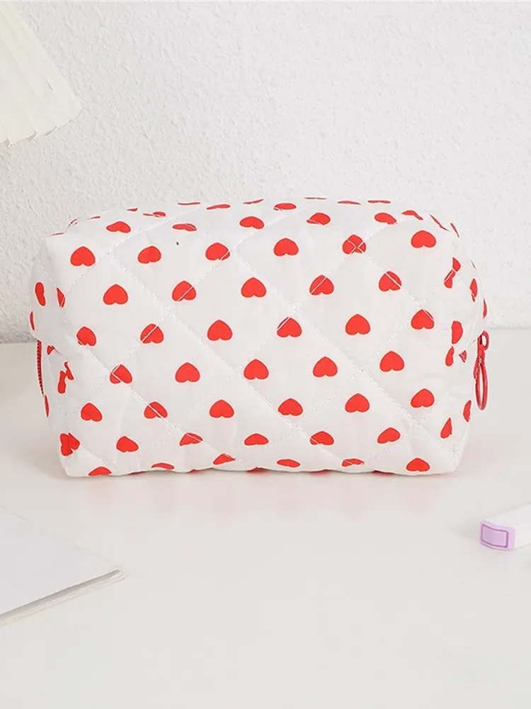 Heart&Decorative Stitch Makeup Bag