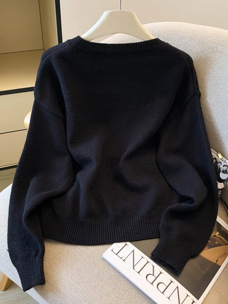 3D Embroidery Knit Pullover
