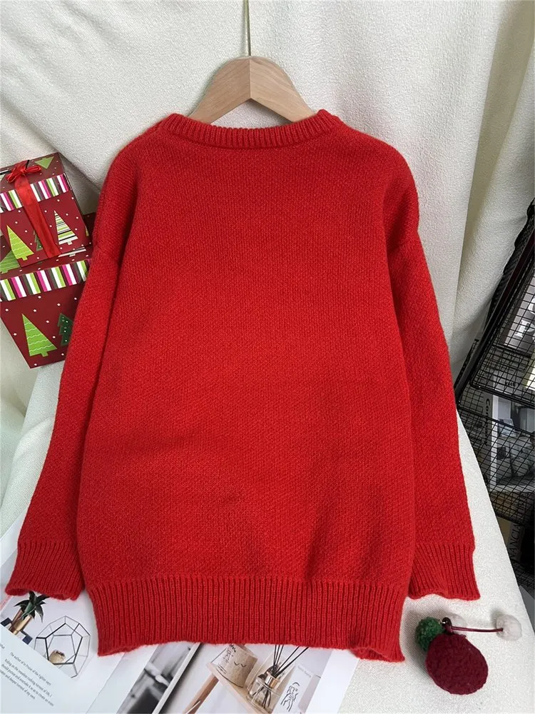 3D Embroidery Knit Pullover