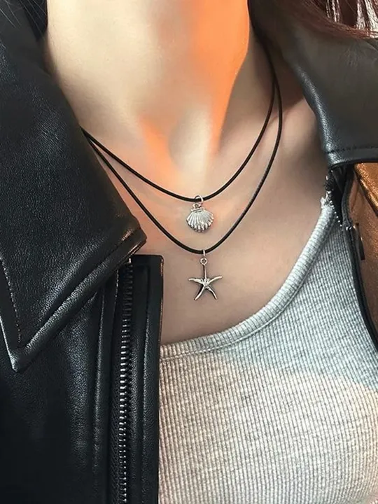 4pcs Starfish Artificial Jewellery - Necklace Set