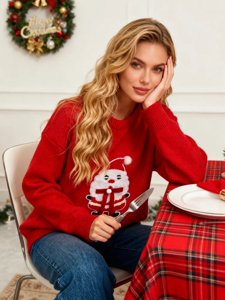 3D Embroidery Knit Pullover