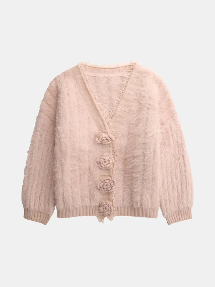 3D Embroidery Knit Cardigan