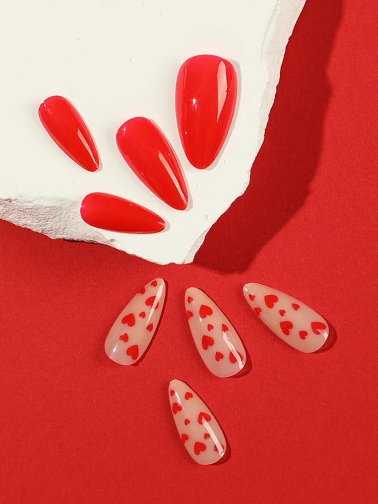Heart Artificial Nails