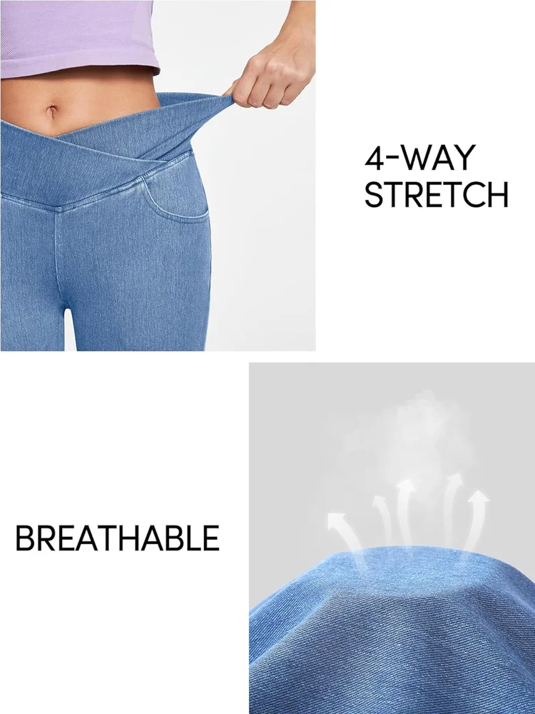 [ High Stretch ] Crisscross Flare Leg Jeans