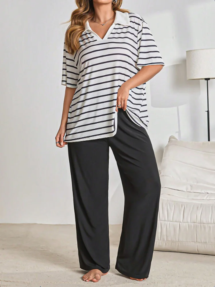 2pcs Plus Size Lounge Set