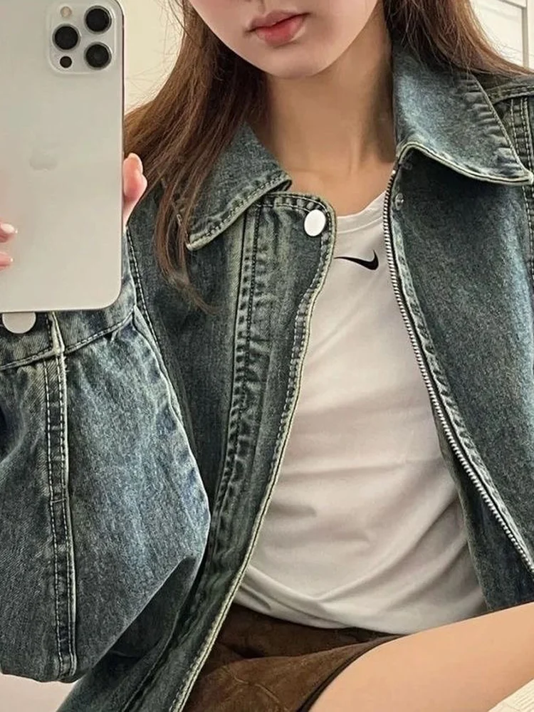 Vintage Dark Wash Denim Trucker Jacket