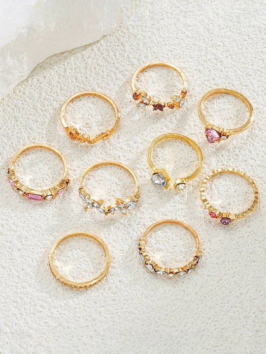 Rhinestone Ring Set 100 Rhinestone Ring Set