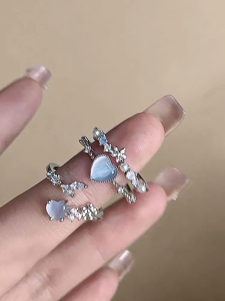 Rhinestone Ring Set