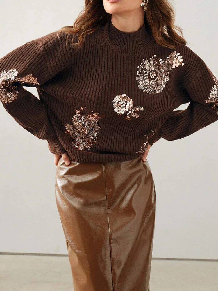 3D Embroidery Knit Pullover