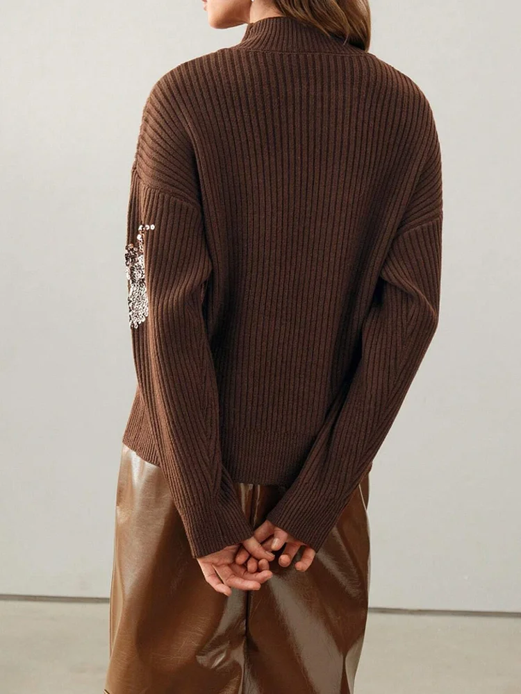 3D Embroidery Knit Pullover