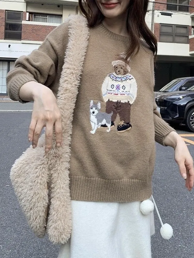3D Embroidery Knit Pullover