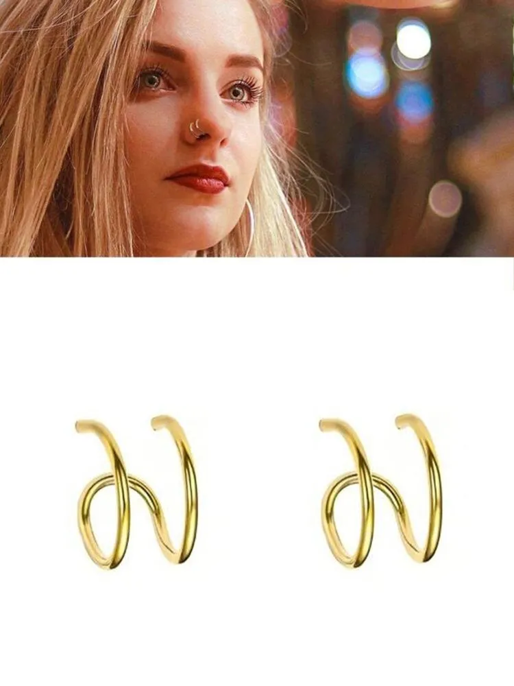 2Pcs Geometric Imitation/Artificial Jewellery - Nose Ring