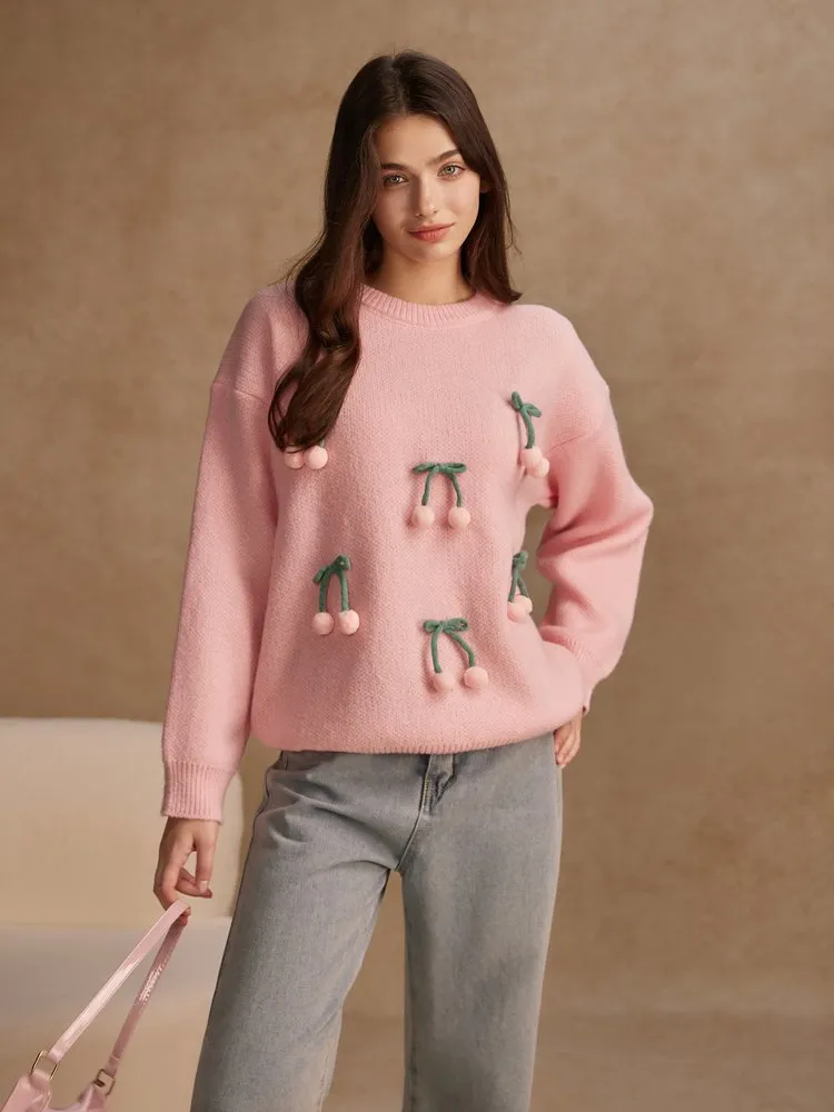 3D Embroidery Knit Pullover