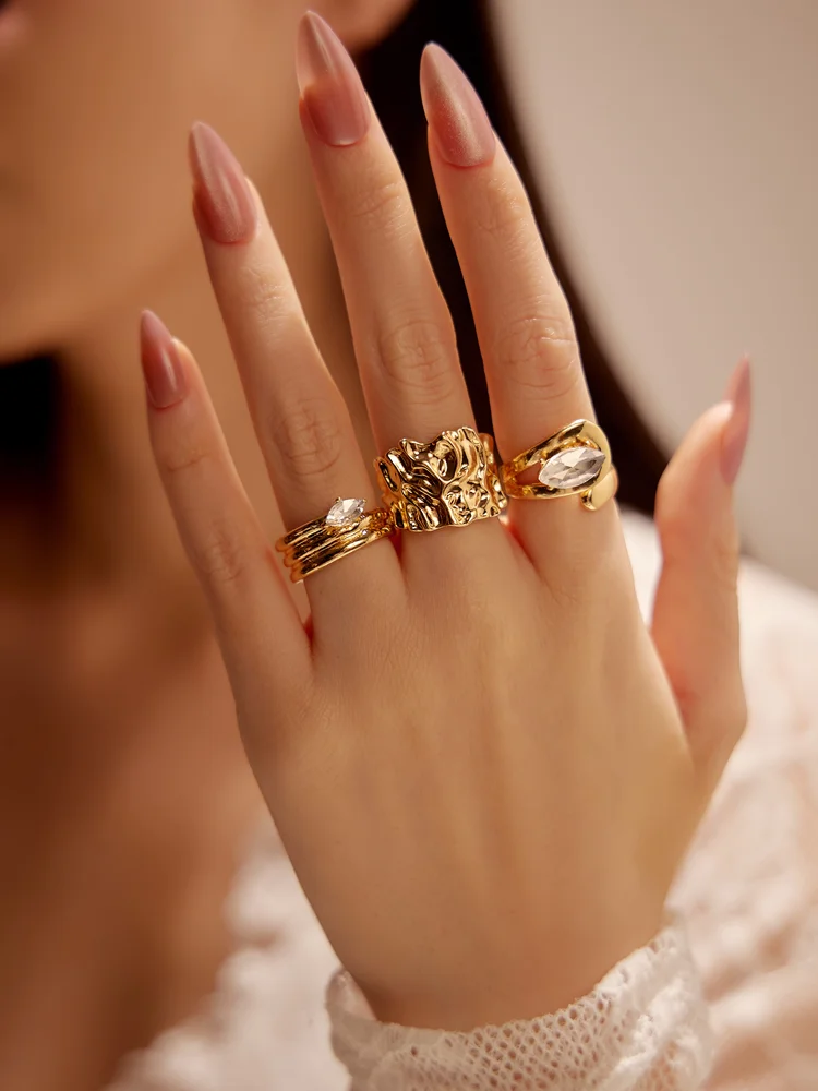 Rhinestone Ring Set