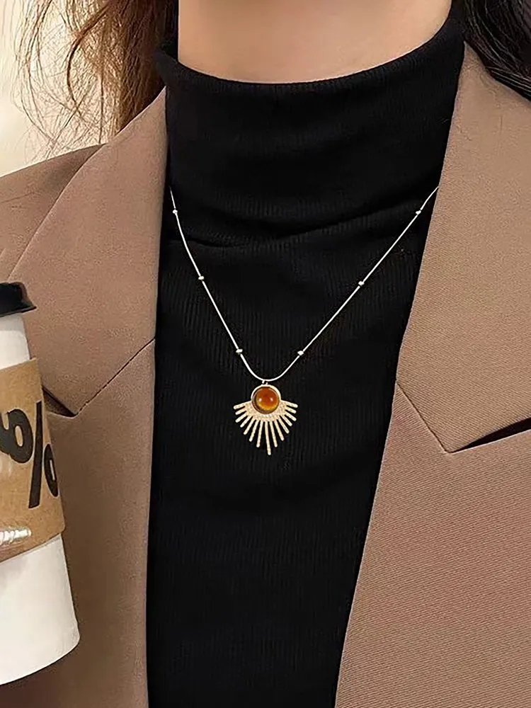 1pc-Geometric Artificial jewellery - Pendant Necklace