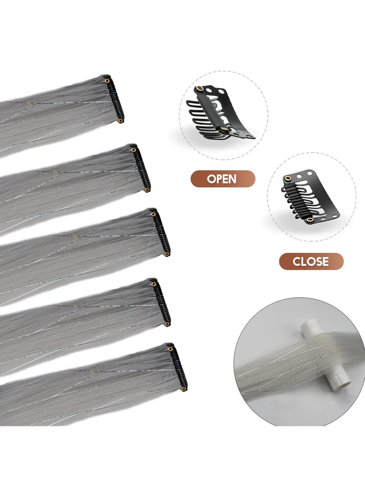 5 Pcs Glitter Hair Extension