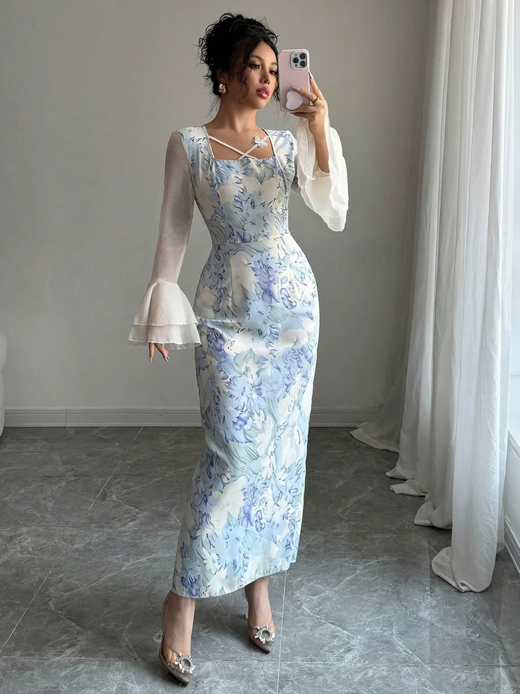 Home 28 Patchwork Bodycon Dress