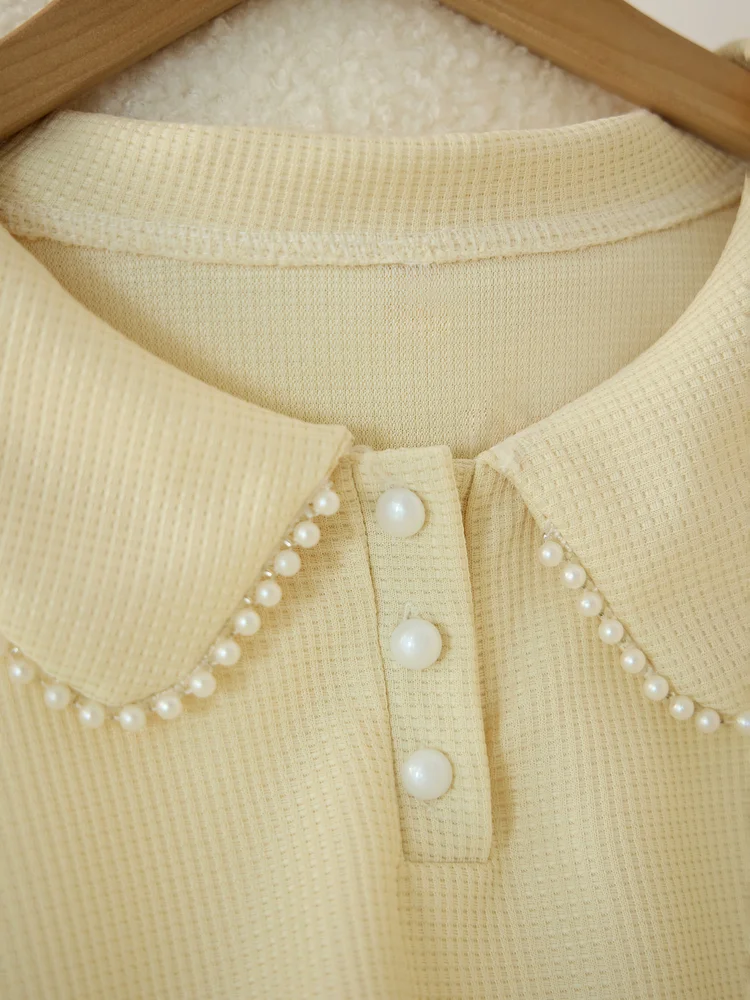 Home 52 Pearls Button T-Shirt