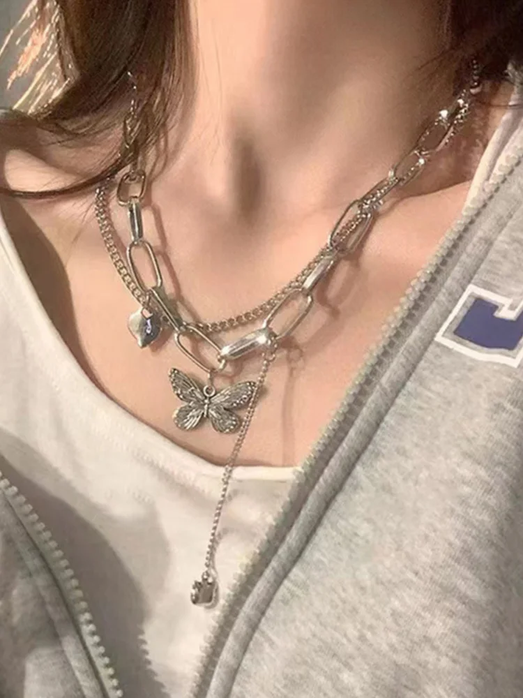 Butterfly Artificial Jewellery - Multi-Layer Necklace