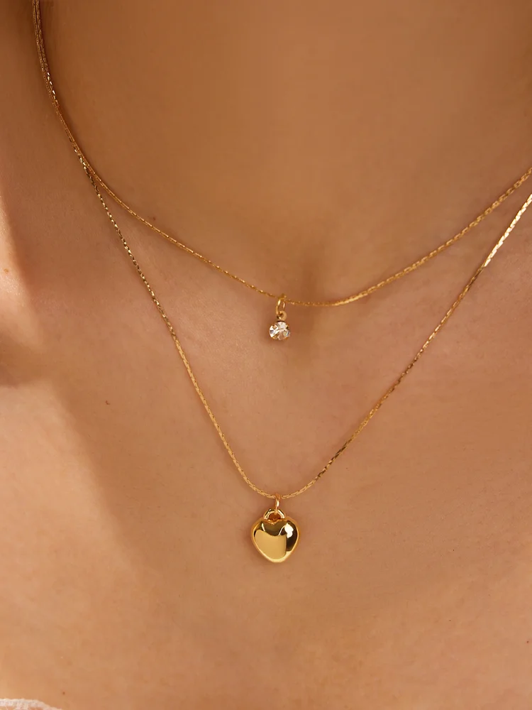 Heart Artificial Jewellery - Multi-Layer Necklace