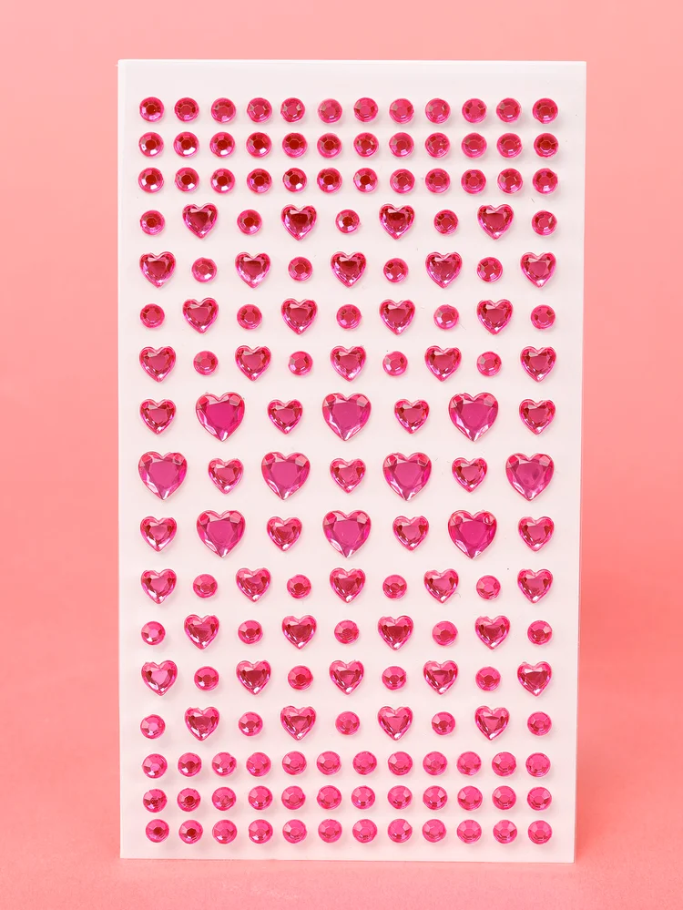 Heart Rhinestone Nail And Body Art