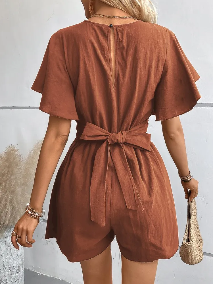 100% Cotton Knotted Playsuit