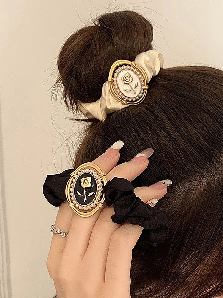 2 Pcs Flowers Hair Tie