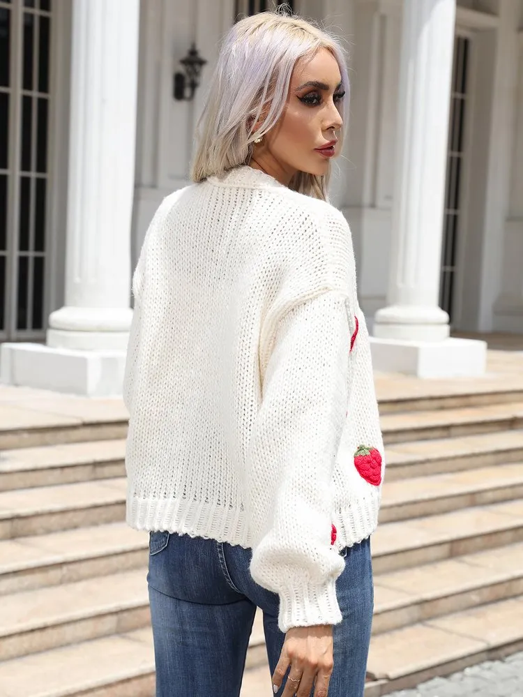 3D Embroidery Knit Cardigan