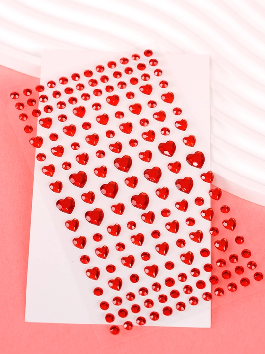 Heart Rhinestone Nail And Body Art