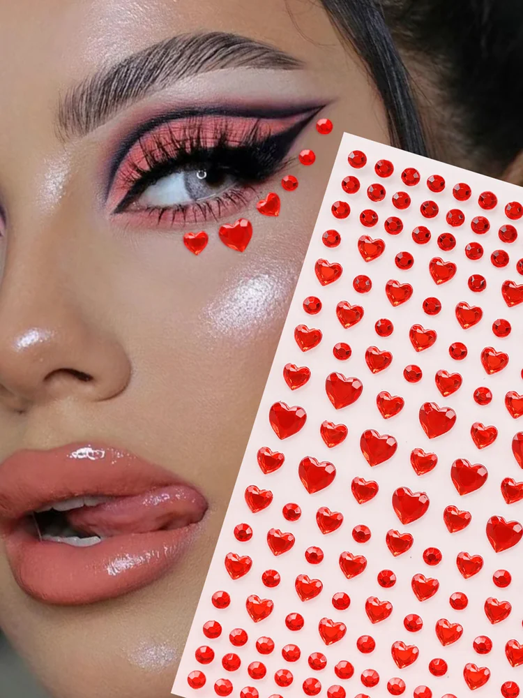 Heart Rhinestone Nail And Body Art